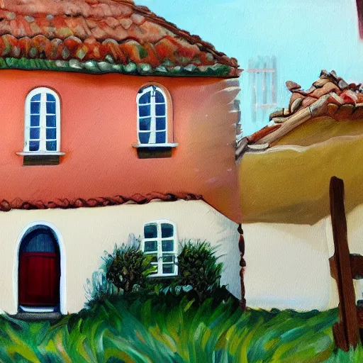 Image similar to nice comfy house painted by italian painter