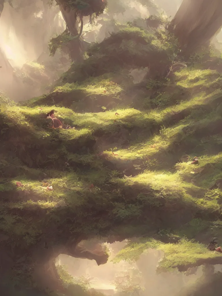 Prompt: rest, by disney concept artists, blunt borders, rule of thirds, beautiful light
