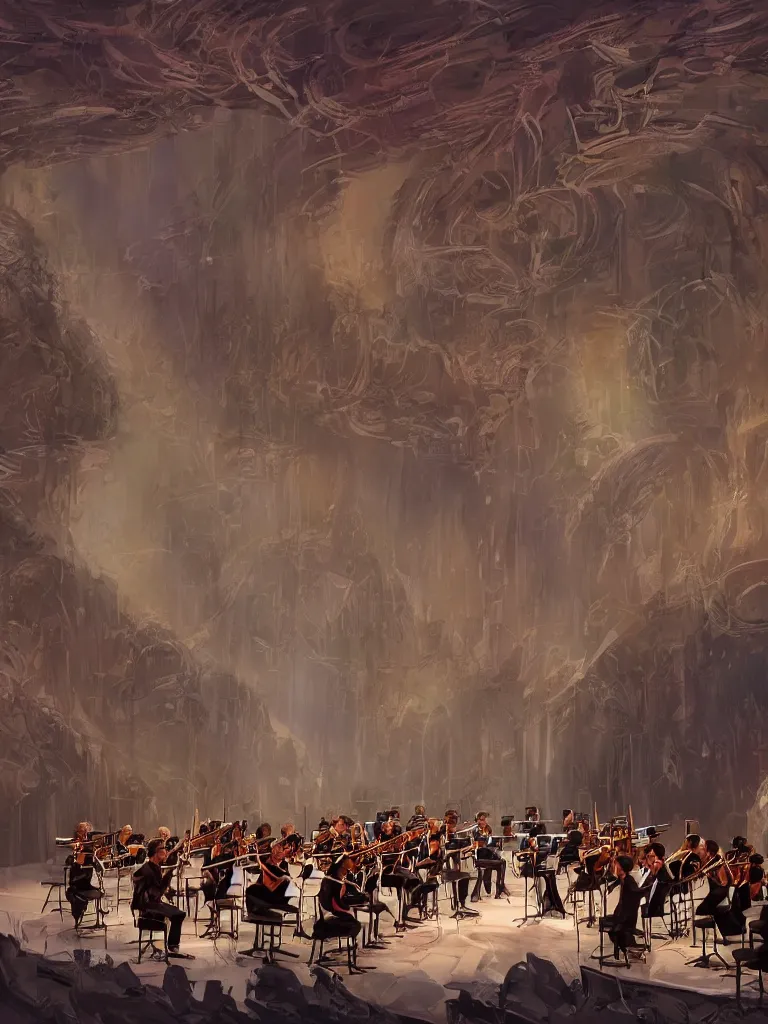 Image similar to orchestra by disney concept artists, blunt borders, rule of thirds