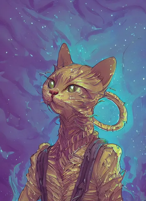 Prompt: cat seahorse fursona, autistic bisexual graphic designer and musician, attractive androgynous fluffy humanoid character design, sharp focus, weirdcore voidpunk digital art by artgerm, akihiko yoshida, louis wain, simon stalenhag, wlop, noah bradley, furaffinity, artstation hd, trending on deviantart