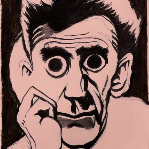 Prompt: portrait of rod serling in the style of death note