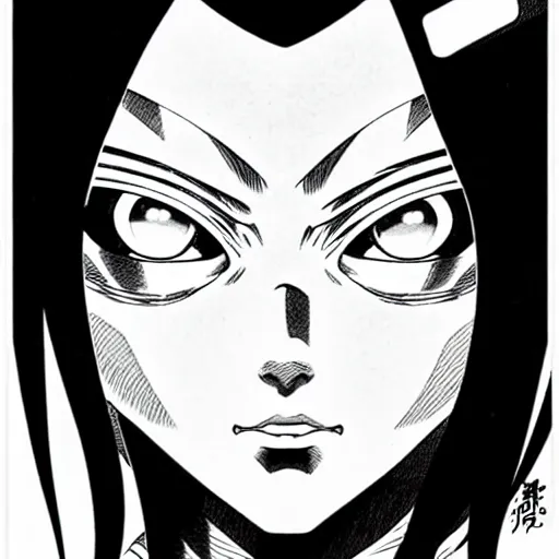 Image similar to alita by yukito kishiro. medium shot. black and white manga. pencil drawing. high detailed face