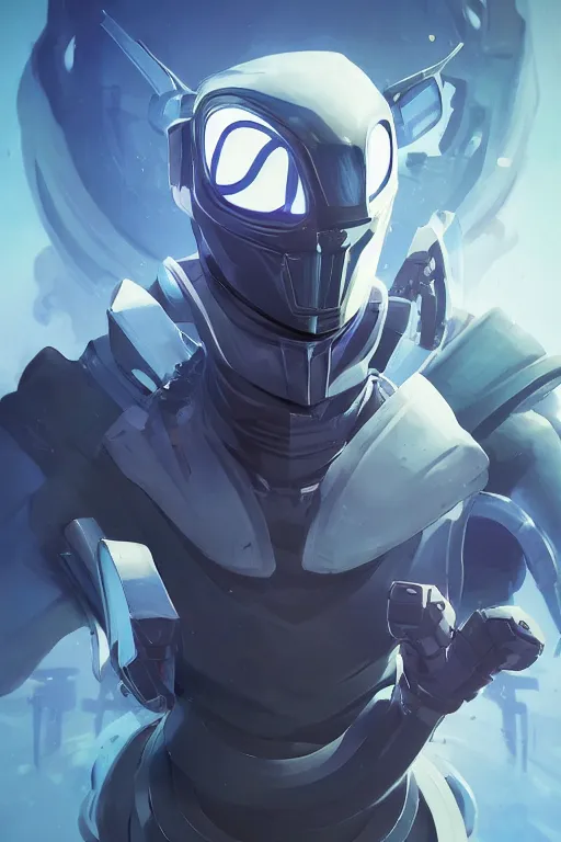 Image similar to epic mask helmet robot ninja portrait stylized as fornite style game design fanart by concept artist gervasio canda, behance hd by jesper ejsing, by rhads, makoto shinkai and lois van baarle, ilya kuvshinov, rossdraws global illumination radiating a glowing aura global illumination ray tracing hdr render in unreal engine 5