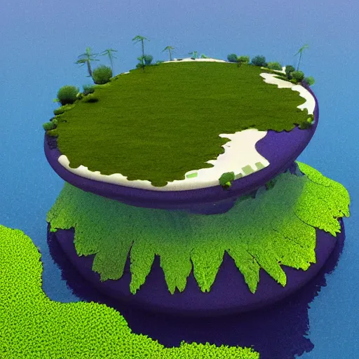 Prompt: the big floating island