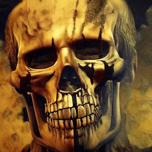 Image similar to biden in dante's inferno painting, skeletons, crosses, dark beauty, rotten gold, closeup faces, extremely detailed, cinema 4 d, unreal engine.