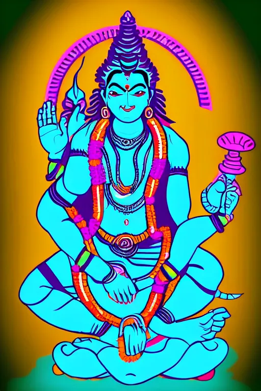 Image similar to vector india god shiva ganesh colorful stylized photoshop sweet painting