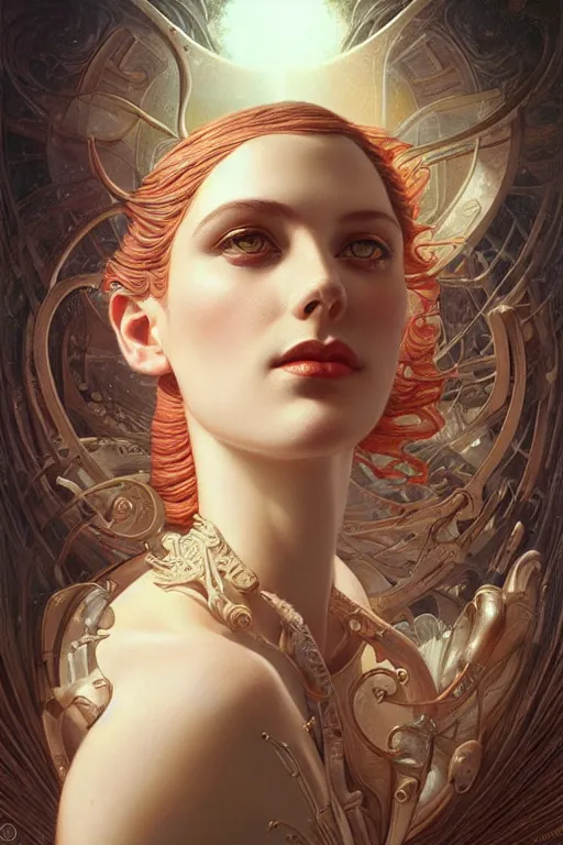 Prompt: a beautiful hyperrealistic portrait pose of a stunning Art Deco model in a sunbeam, intricate, elegant, highly detailed, smooth, sharp focus, award-winning, masterpiece, in the style of Tom Bagshaw, Cedric Peyravernay, Peter Mohrbacher