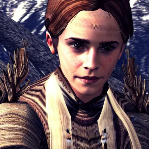 Image similar to Emma Watson in Skyrim