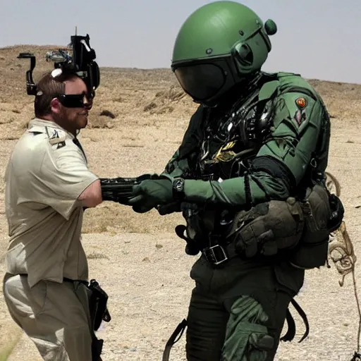 Image similar to a martian being arrested by special forces