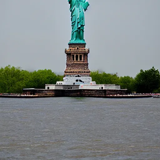 Prompt: flooded statue of liberty