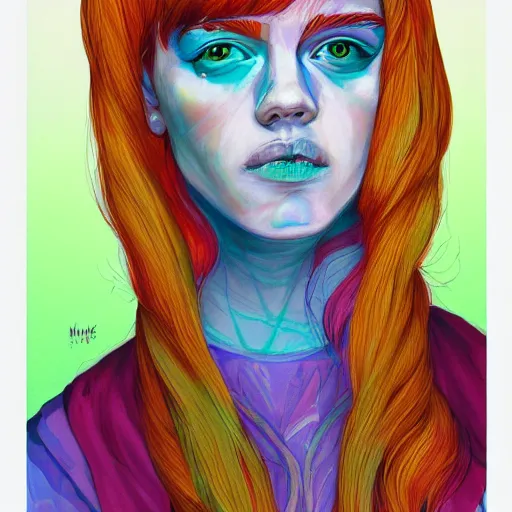 Prompt: a portrait of a character in a scenic environment by martine johanna, vibrant colors, trending on artstation