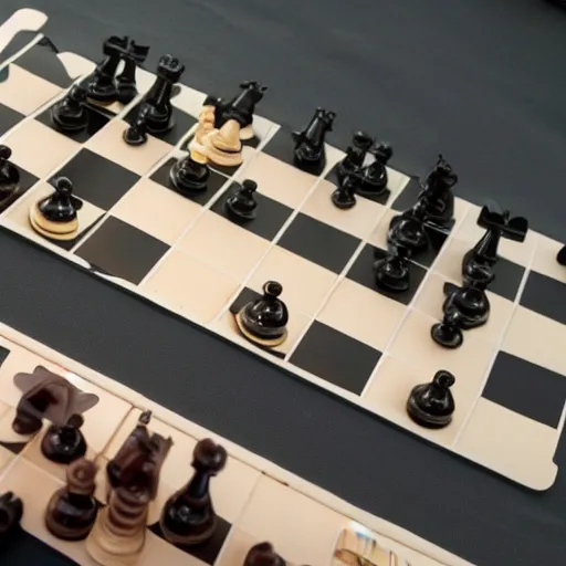 Prompt: chess on lobachevsky plane