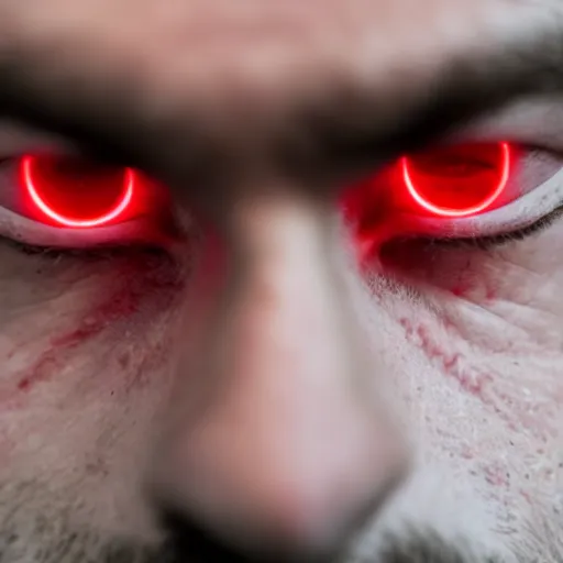 Image similar to a man with red glowing eyes