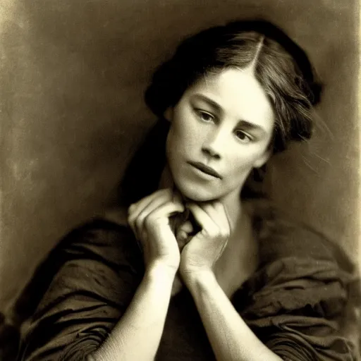 Image similar to sofia vergara by julia margaret cameron 1 8 8 0 s, realistic, body shot, sharp focus, 8 k high definition, insanely detailed, intricate, elegant