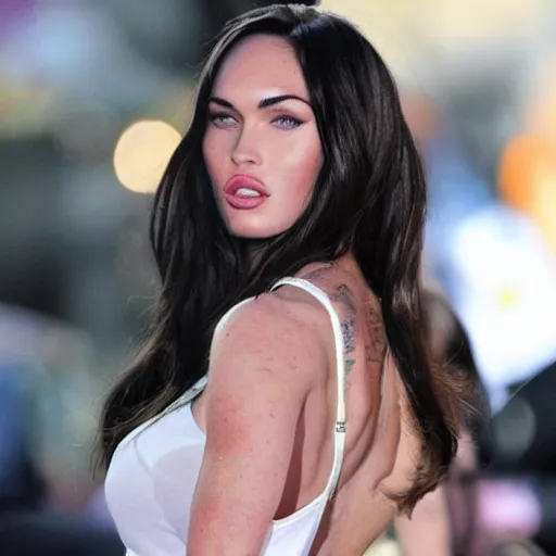 Prompt: megan fox kisses megan fox, photorealistic, ultra detailed