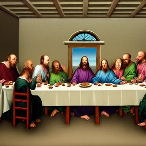 Image similar to walter white at the last supper