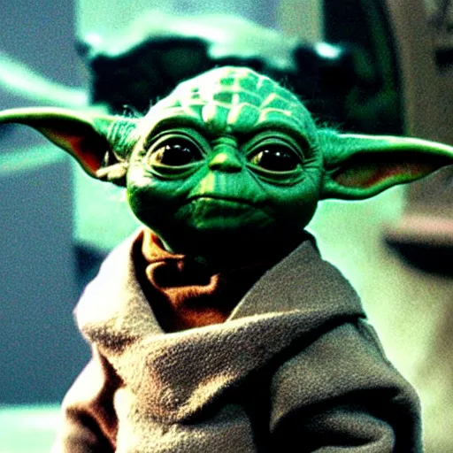 Image similar to yoda in gremlins, highly detailed