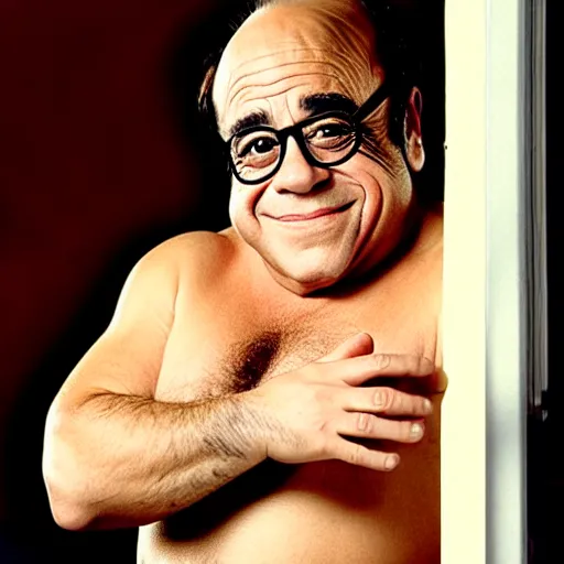 Image similar to a hunky modelling photograph of danny devito