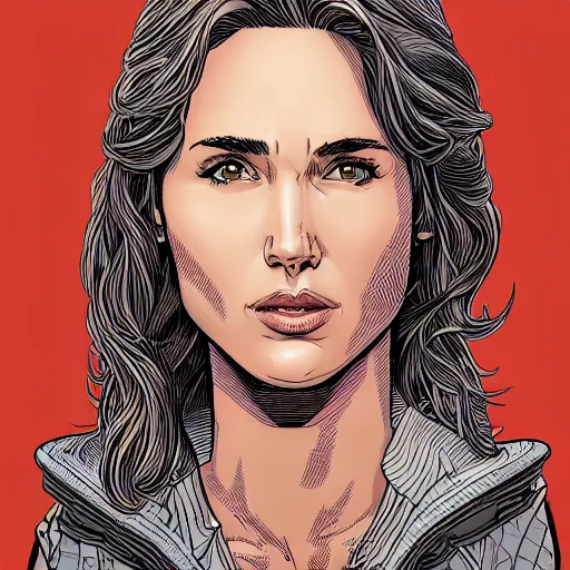 Image similar to portrait of a woman who looks like gal gadot and jennifer connelly, by laurie greasley and james stokoe, 4 k, 8 k