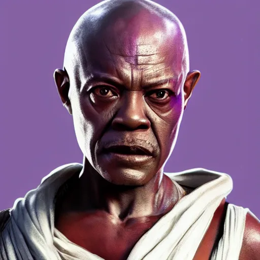 Image similar to a picture of rey and mace windu combined, detailed, 4 k, realistic, accurate