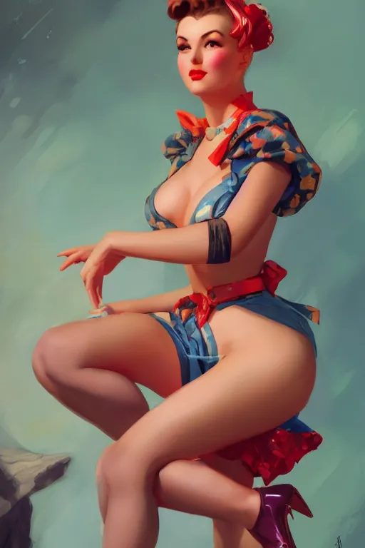 Prompt: a gacha live character in the style of gil elvgren, vivid colors, high details, cinematic, 8k resolution, beautiful detailed, photorealistic, digital painting, artstation, concept art, smooth, sharp focus, illustration, fantasy background, artstation trending, octane render, unreal engine
