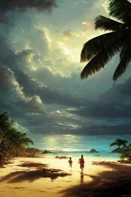 Image similar to a cinematic scene from the caribbean, concept art by james gurney and greg rutkowski, dramatic lighting, ultra hd, hdr, 8 k