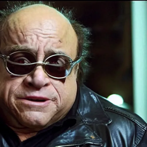 Image similar to Danny Devito as the T1000 terminator movie still, extremely realistic