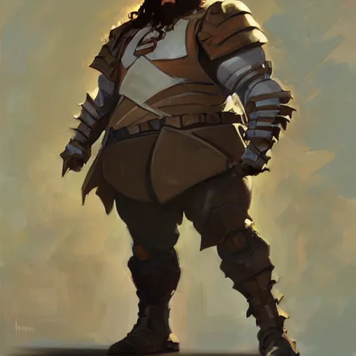 Image similar to greg manchess portrait painting of armored rubeus hagrid as overwatch character, medium shot, asymmetrical, profile picture, organic painting, sunny day, matte painting, bold shapes, hard edges, street art, trending on artstation, by huang guangjian and gil elvgren and sachin teng