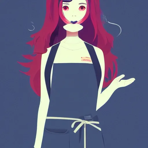 Prompt: a very very very very beautiful full body portrait of a young woman wearing an apron, kantoku, james gilleard, lois van baarle, ilya kuvshinov, rossdraws, very detailed, matte, gaussian blur, tone mapped