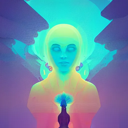 Image similar to a goddess by Petros Afshar and Beeple