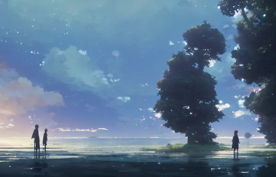 Image similar to makoto shinkai concept art of the breeze dimension, key visual, ambient lighting, highly detailed, digital painting, artstation, concept art, sharp focus, by makoto shinkai and akihiko yoshida and hidari and wlop and greg rutkowski