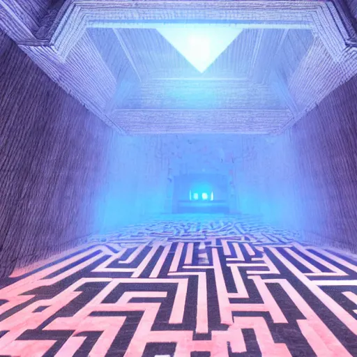 Image similar to the grand entrance to the endless maze, art by kotaro chiba, volumetric lighting, epic composition