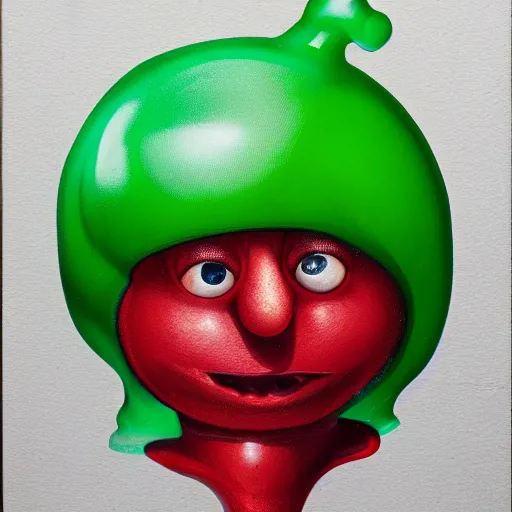 Image similar to a gelatinous jello person, portrait