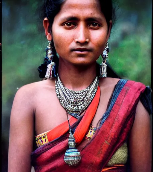 Image similar to vintage_closeup portrait_photo_of_a_stunningly beautiful_nepalese_maiden with amazing shiny eyes, 19th century, hyper detailed by Annie Leibovitz and Steve McCurry, David Lazar, Jimmy Nelsson