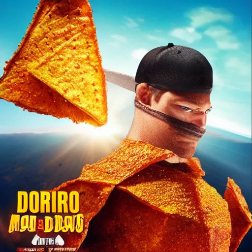 Image similar to “ dorito man : the movie poster, hyperrealistic ”