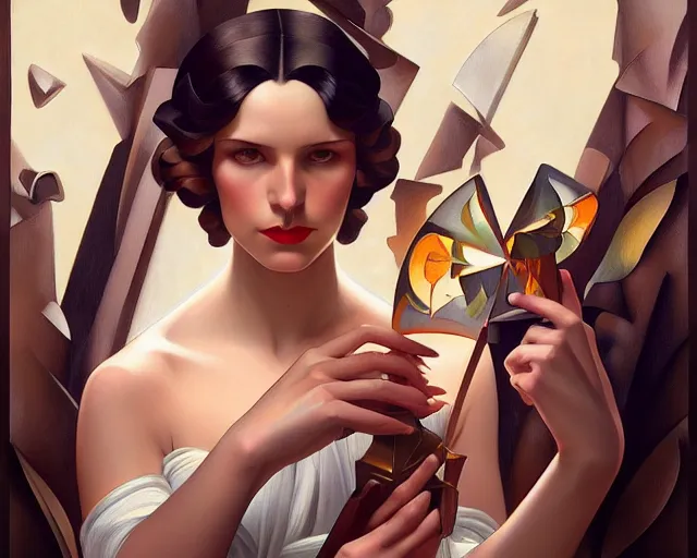 Prompt: photography of tamara lempicka, deep focus, d & d, fantasy, intricate, elegant, highly detailed, digital painting, artstation, concept art, matte, sharp focus, illustration, hearthstone, art by artgerm and greg rutkowski and alphonse mucha