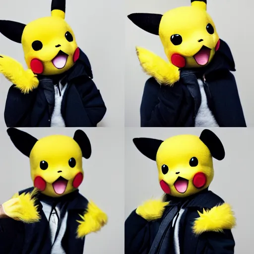 Image similar to model pikachu pikachu at a model photoshoot