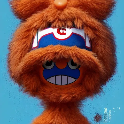 Image similar to suprised anime Portrait of Youppi the Habs Montreal Canadiens Mascot as a very cute sad and suprised pokemon, highly detailed anime, high evolution, 1990s, legendary, smooth, sharp focus, dynamic lighting, intricate, trending on ArtStation, Youppi as suprised pikachu, illustration pokemon, art by WLOP