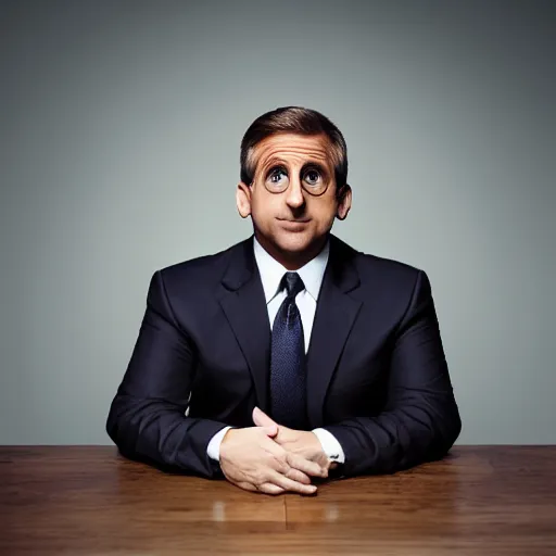 Prompt: steve carell as michael scott by mike campau
