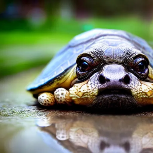 Prompt: a turtle - dog - hybrid, animal photography