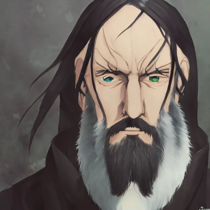 Image similar to portrait of grigori rasputin, anime fantasy illustration by tomoyuki yamasaki, kyoto studio, madhouse, ufotable, comixwave films, trending on artstation