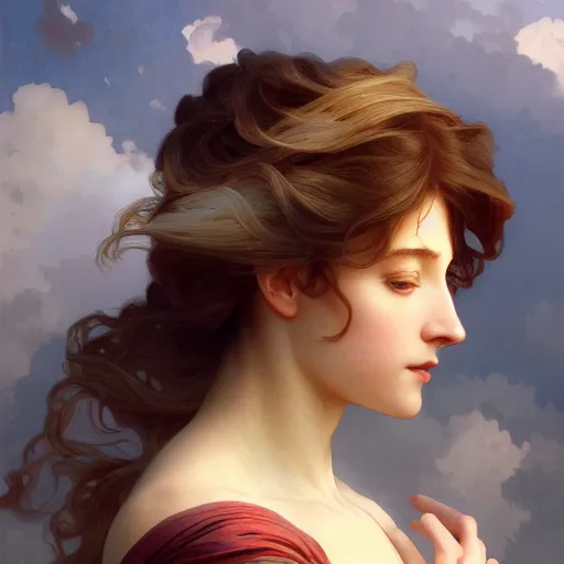 Prompt: clouds on the horizon intricate, elegant, highly detailed, digital painting, artstation, concept art, smooth, sharp focus, illustration, art by artgerm and greg rutkowski and alphonse mucha and william - adolphe bouguereau