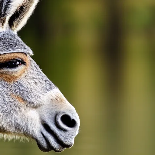 Image similar to close up photo of a donkey, drinking water from a lake in tasmania, bokeh, 4 0 0 mm lens, 4 k award winning nature photography