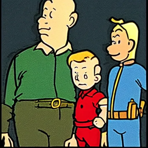 Image similar to tintin as drawn by don bluth