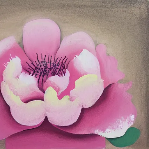 Image similar to paint, painting with frames, earthy, minimal, abstract, peony flower, pastel and neutral colors