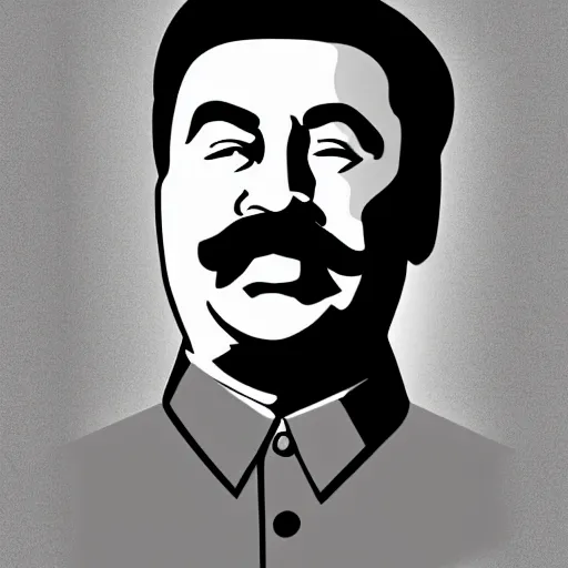 Image similar to Stalin, digital art, minimal