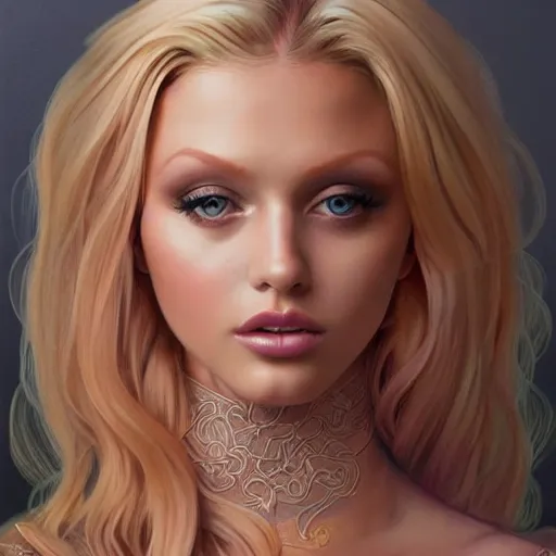 Image similar to portrait of loren gray wearing a skintight dress, intricate, elegant, highly detailed, digital painting, artstation, concept art, smooth, sharp focus, illustration, art by artgerm and greg rutkowski and alphonse mucha, 8 k