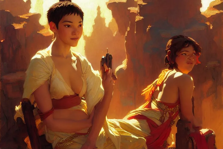 Image similar to atla, sunny, painting by gaston bussiere, craig mullins, j. c. leyendecker