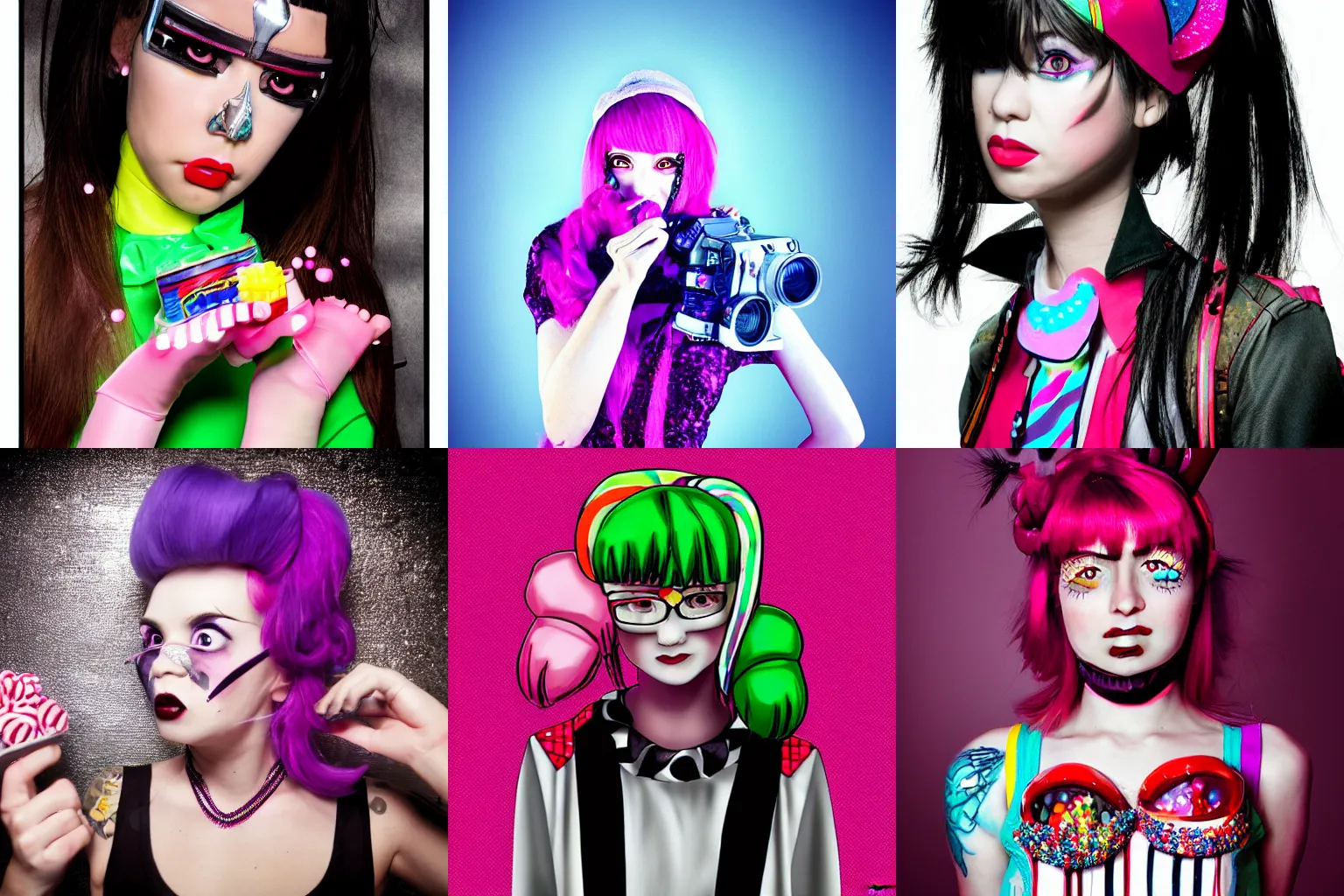 Prompt: candypunk character, photograpic portrait,