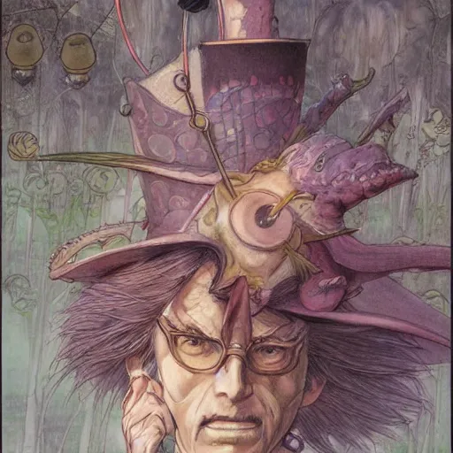 Image similar to Lofi fancy portrait Ghibli style by Yoshitaka Amano and Wayne Barlowe and Ed Binkley and The Madhatter